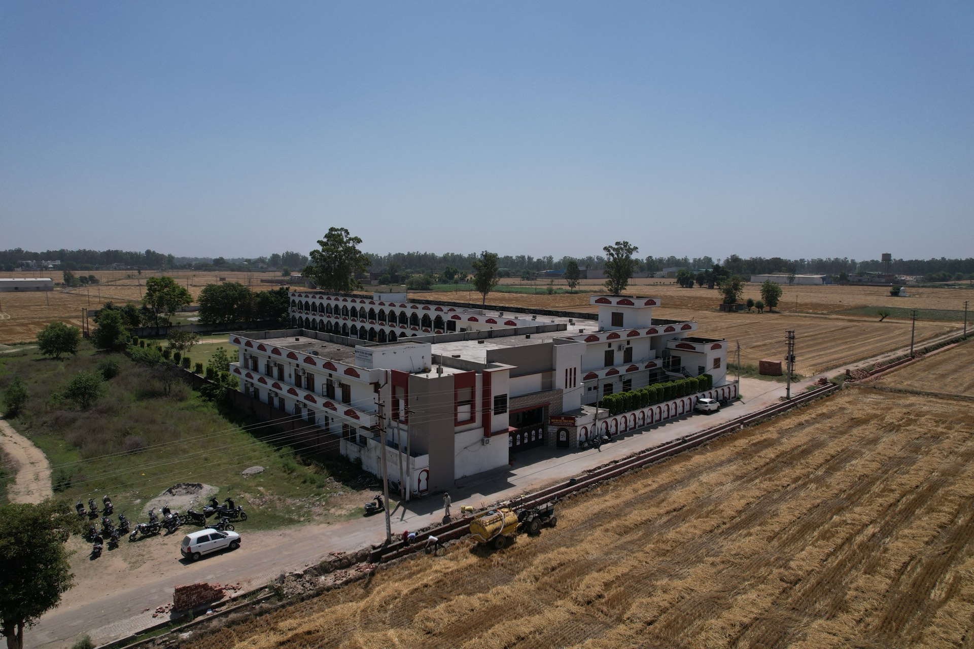 Aerial view of Maya Devi Goel Public School campus, Pohir